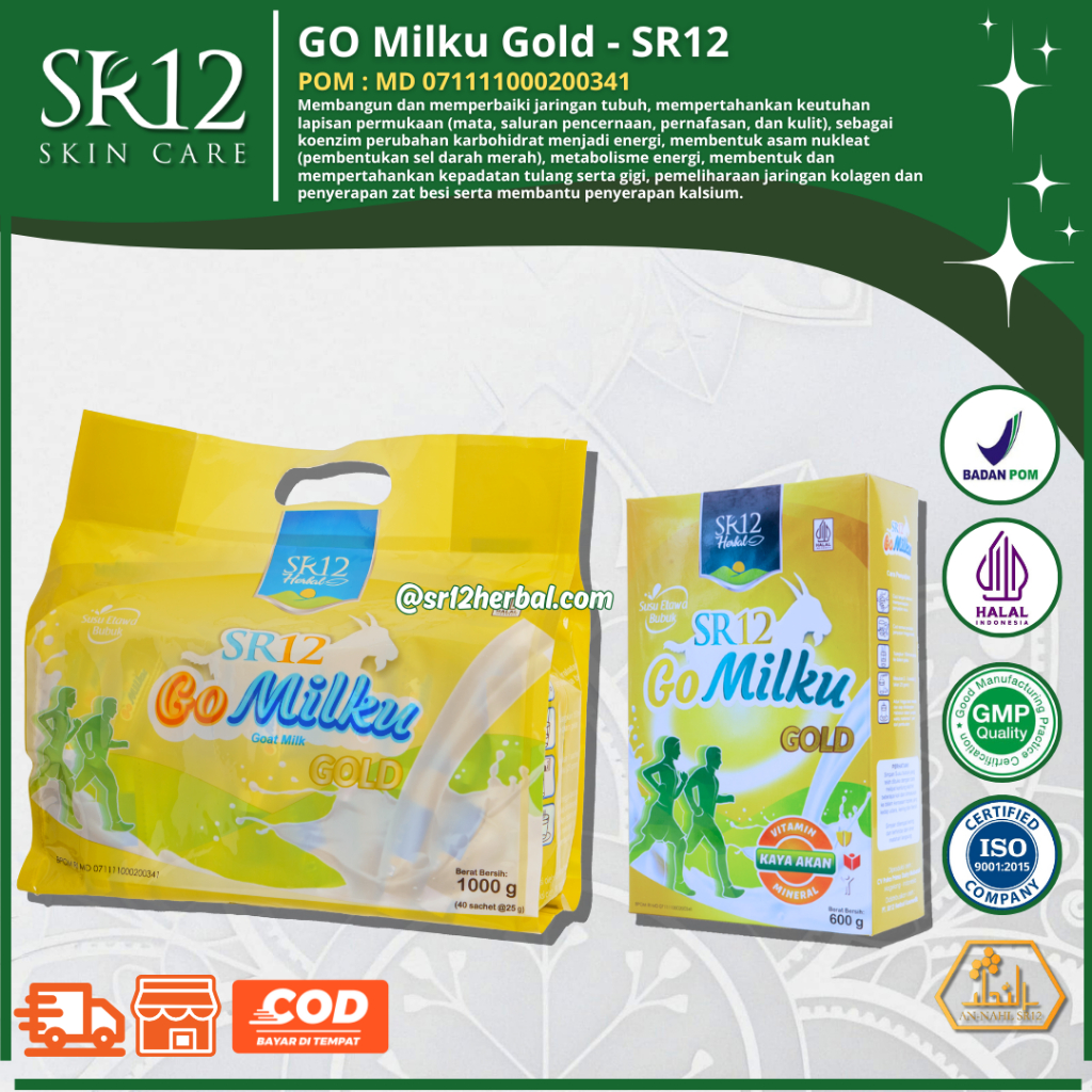

GoMilku Gold by SR12 / Go Milku Gold / Susu Kambing Khusus Lansia /