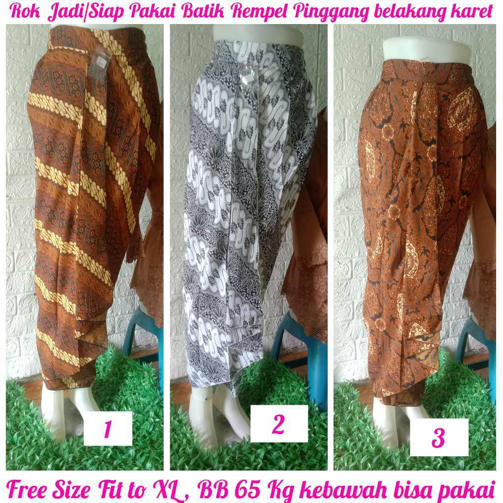 Kebaya Jadi Medan BAWAHAN KEBAYA, ROK JADI/ SIAP PAKAI, MODEL LILIT INSTAN PINGGANG FULL KARET