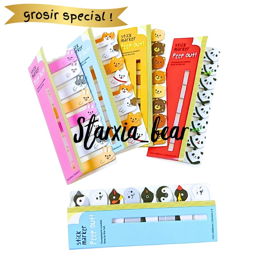 

STICKY NOTE/PEMBATAS BUKU PANDA ANIMAL 1 LUSIN 12 PCS
