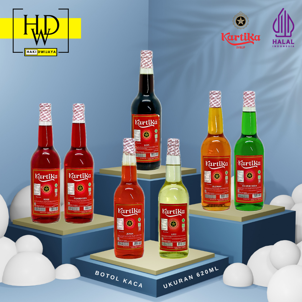 

[Khusus Pengiriman Instan] Kartika Sirup Aneka Rasa Segar Pilihan Keluarga Cocok untuk Acara & Sehari-hari 620ml Botol Kaca