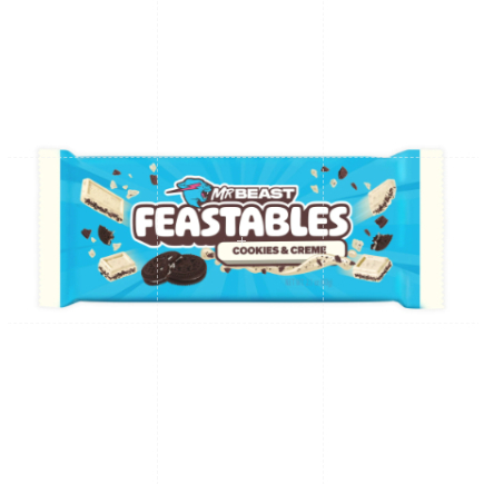 

Mr Beast Feastables Cookies and Creme White Chocolate Bar