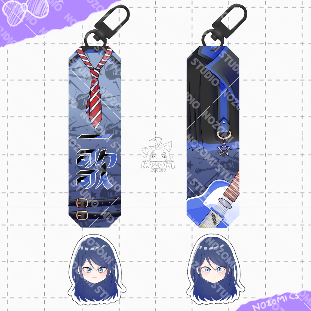 Ganci / Gantungan Kunci / Keychain Akrilik Typography PROJECT SEKAI HOSHINO ICHIKA