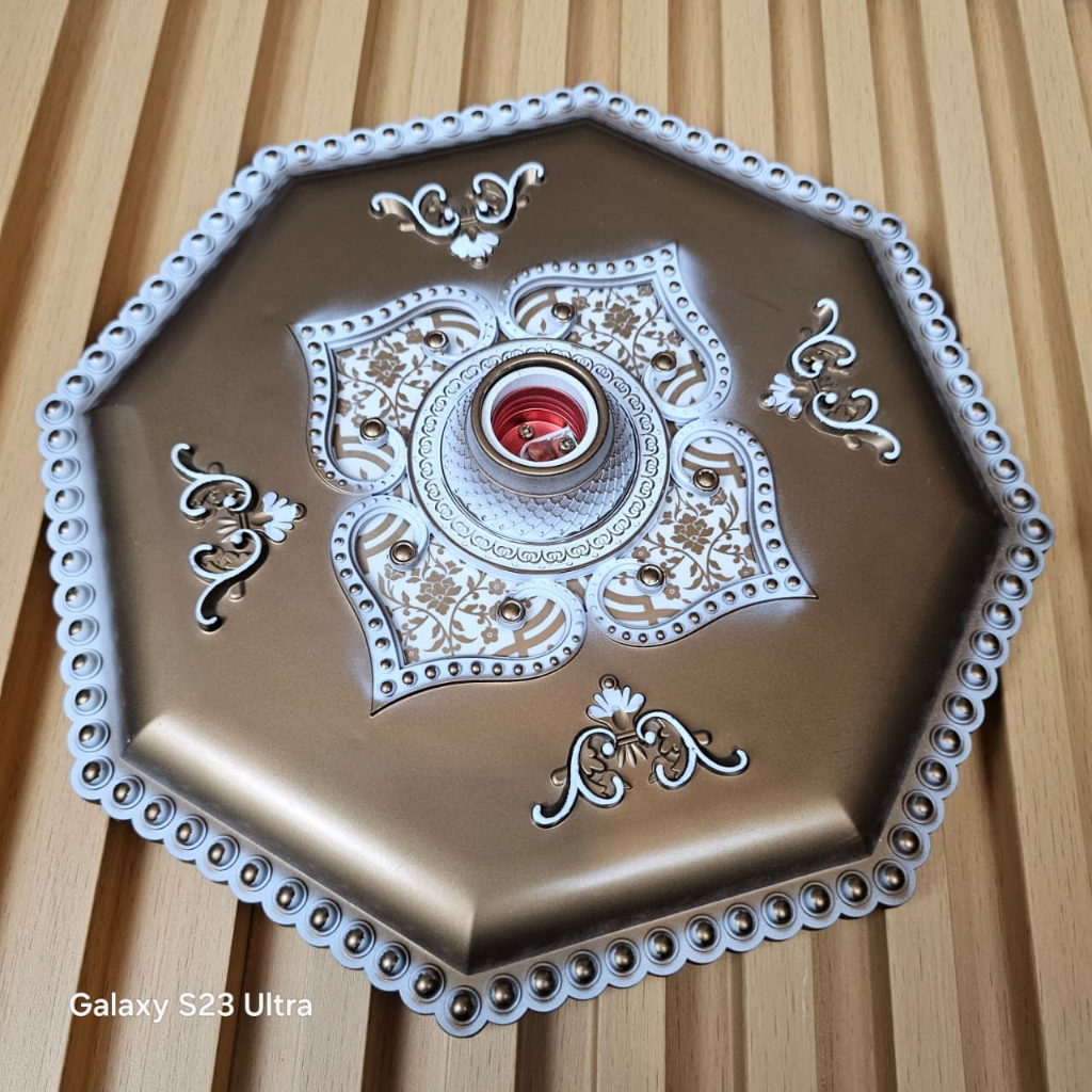 Fitting OrnameN LampU Plafon PVC 30CMX30CM - Fitting Lampu Plafon 30cm fitting