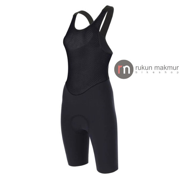 Santini UNICO Women Road Cycling Bibshorts Black With Base Layer & C3 Chamois Gel Woman Padding Bibs