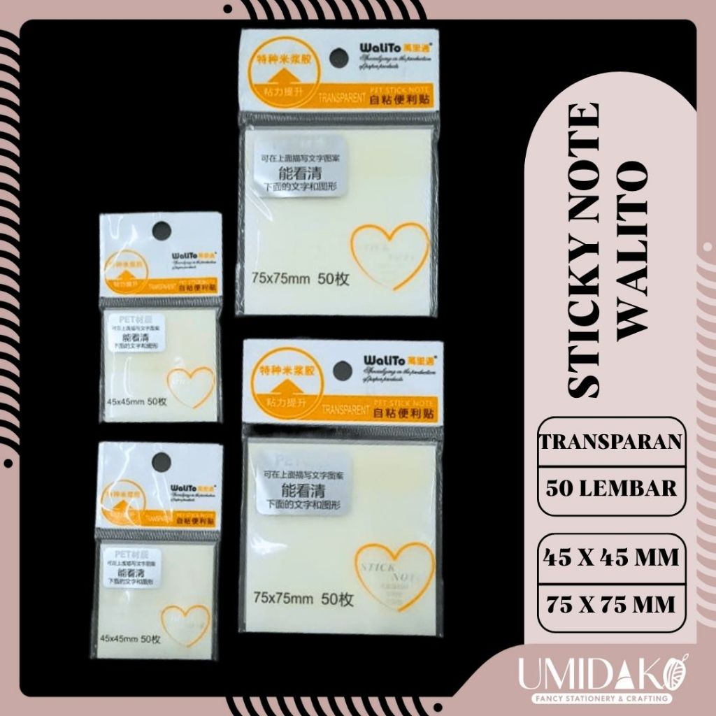 

[UMIDAKO] STICKY NOTE WALITO PUTIH/TRANSPARANT