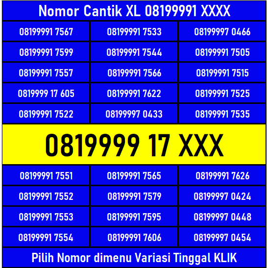 Kartu Perdana Nomor Cantik XL 4G Support 5G