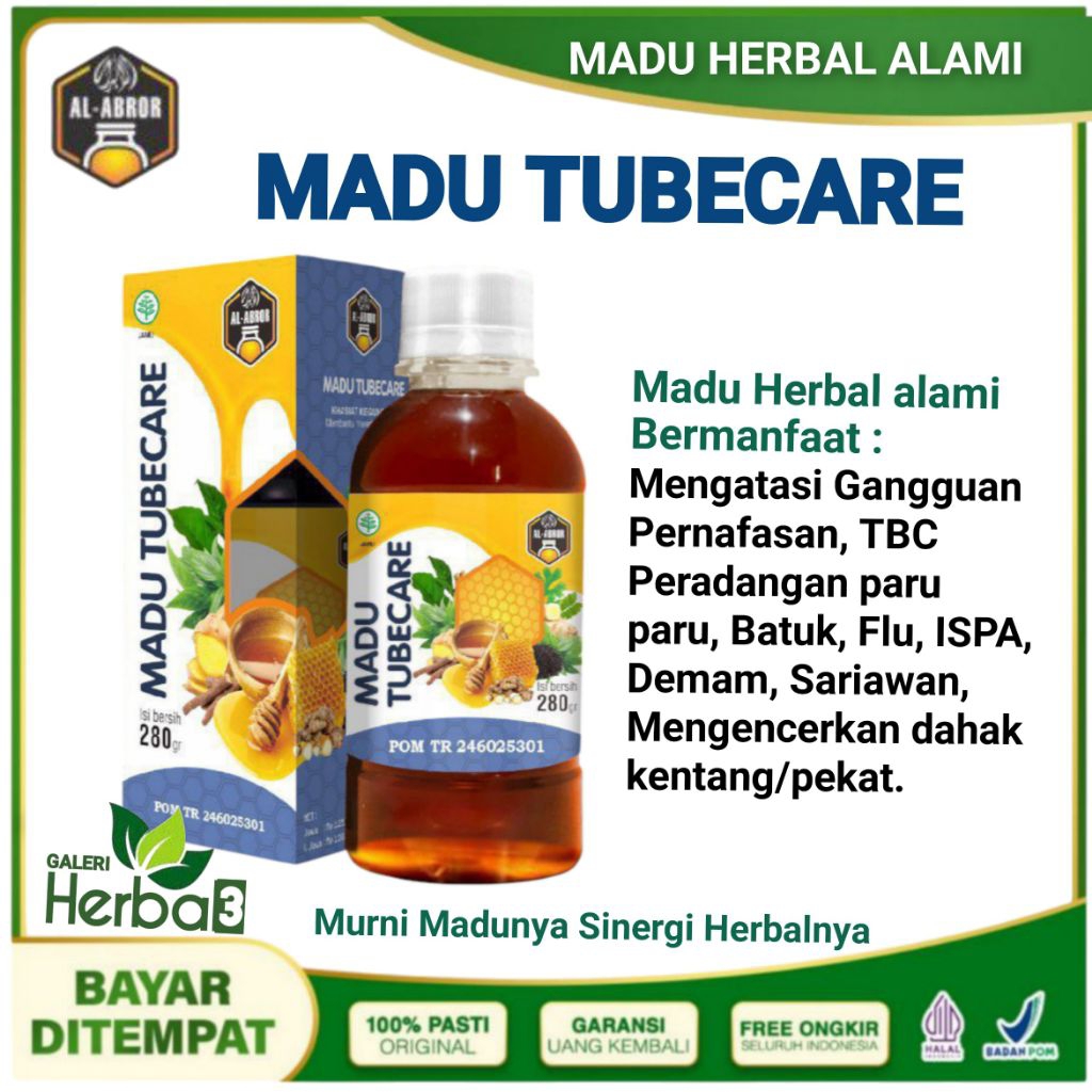 

Madu Tubecare untuk Gangguan pernafasan, TBC , radang, ISPA, Batu, Flu