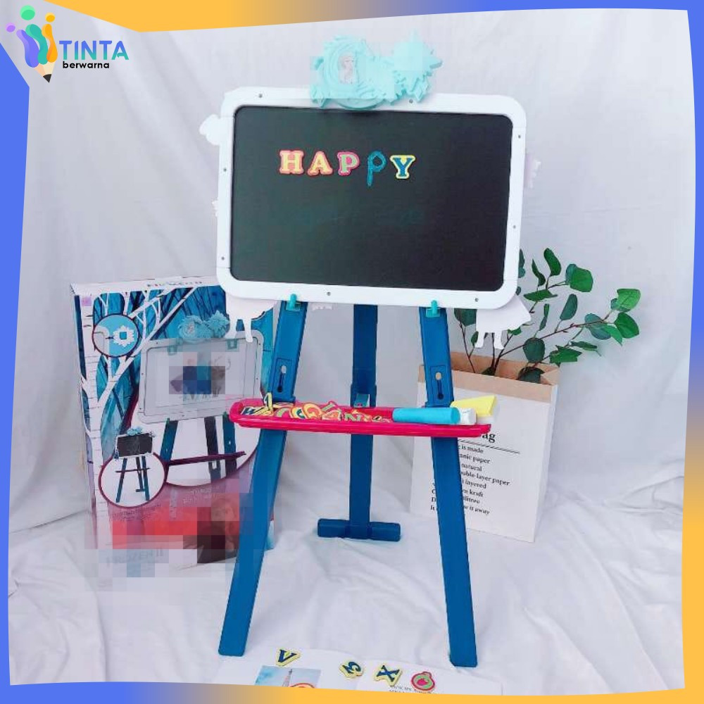 

Papan Tulis Proyektor / Drawing Black & White Board Magnet Anak / Mainan Learning Easel 3in1 Tinta Berwarna M30