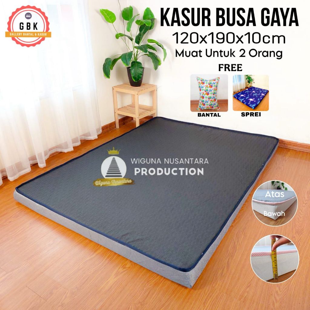 GBK Kasur Busa Gaya 120 x 190 x 10 cm Gratis Sprei dan Bantal Muat Untuk 2 Orang Kasur Busa Tebal Ba