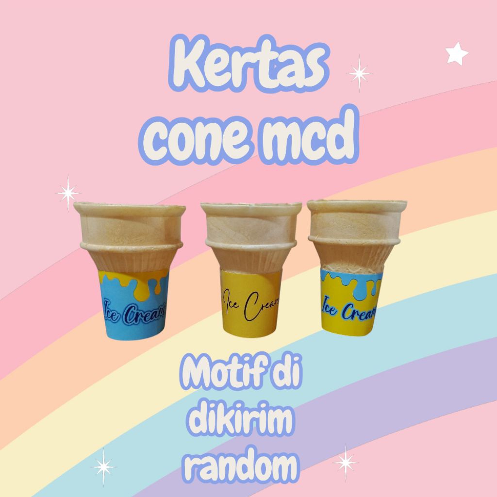 

kertas cone McD papper sleeve kertas Kon MC*D kertas ice cream eskrim