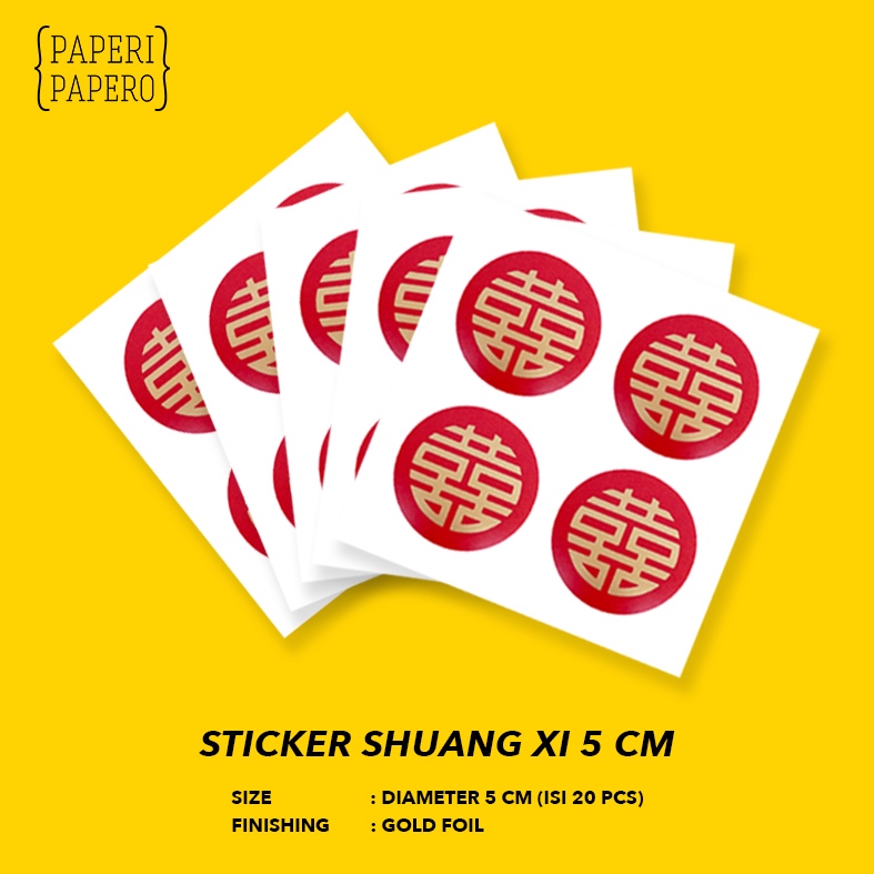 

Shuang Xi Sticker 5 cm - Label Chinese Wedding / Sangjit (20 pcs)