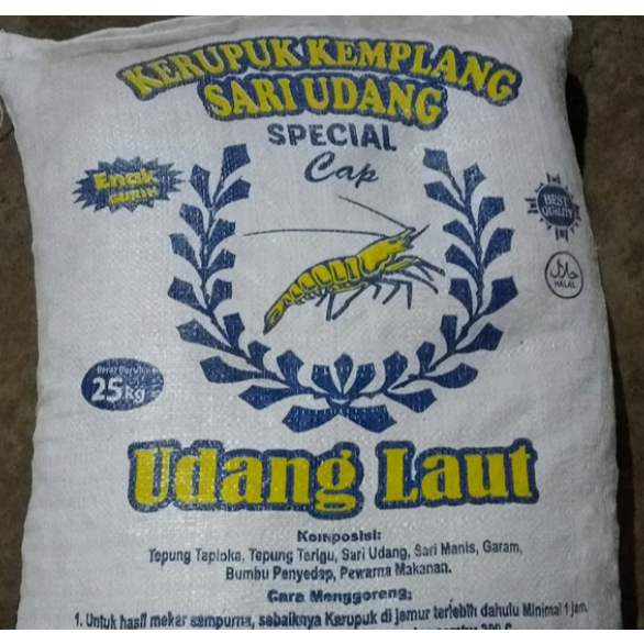 

KERUPUK KEMPLANG SARI UDANG SPECIAL CAP UDANG LAUT | CEMILAN AMPLANG 25 KG