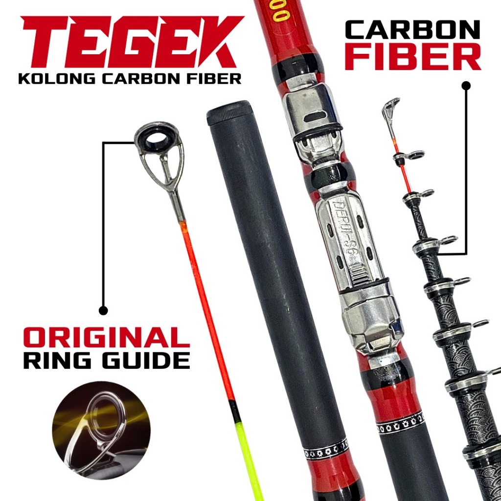 Joran Tegek Kolong Telescopic Carbon Fiber Ring Guide Stainless Steel Anti Karat