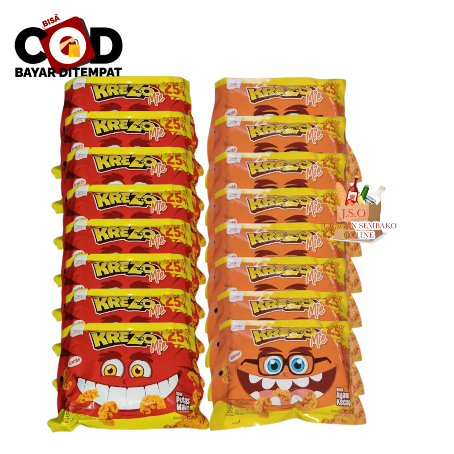

[JSO]Krezo Mie Ayam Kecap Pedas Manis 12gr x 10 pcs Snack Cemilan Mini Bite Size Jajanan Jadoel Snack Ringan Snack Cemilan Anak Murah Halal
