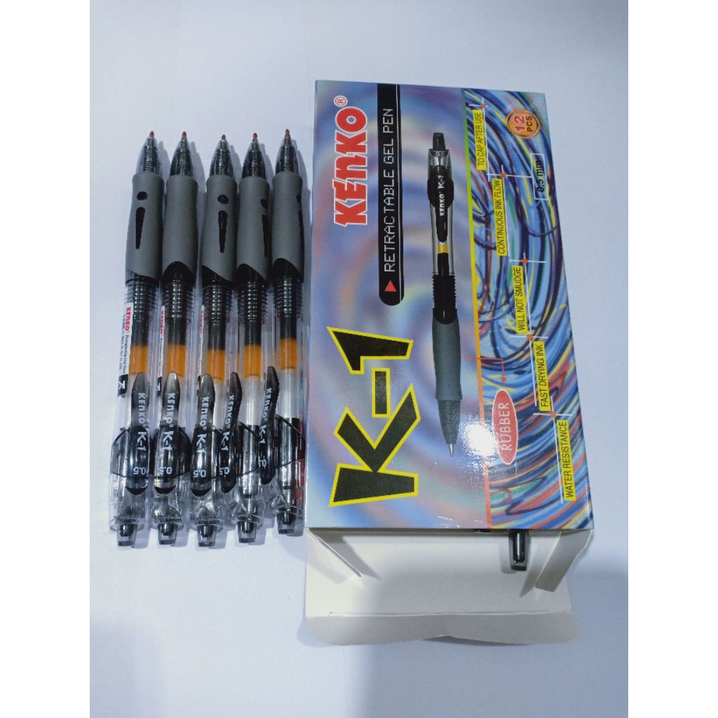 Pulpen Kenko K-1 Hitam & Biru 1 Pak/12 pcs