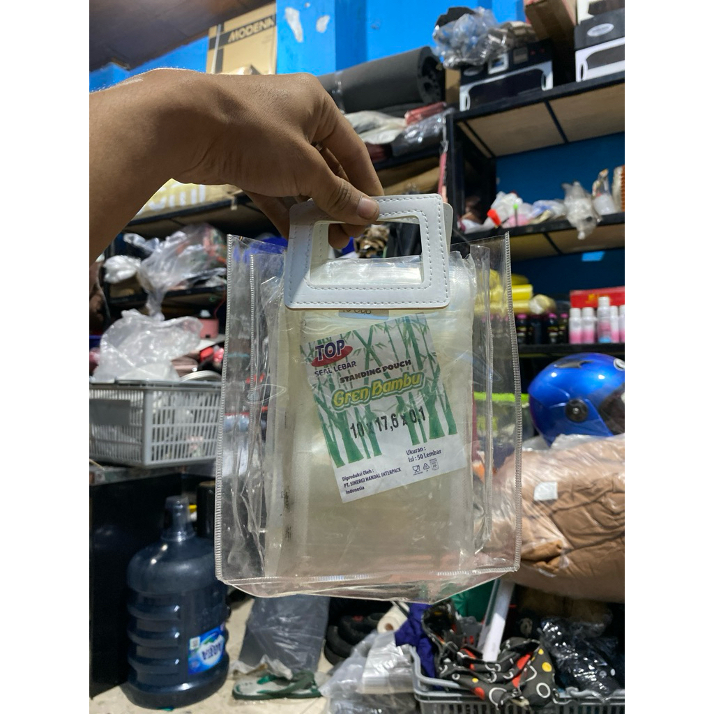 

EXTRA TEBAL TAS MIKA SOUVENIR HANDLE KULIT PVC TRANSPARAN BENING / TAS GOODIE BAG TOTE BAG TAS KADO HADIAH MEWAH TAS PARCEL HANDLE LEATHER PREMIUM