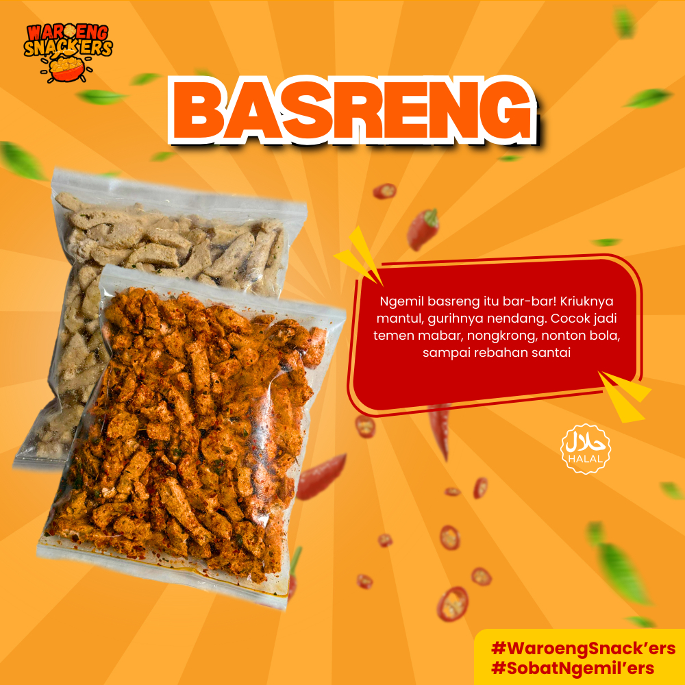 

Basreng Pedas Daun Jeruk | Basreng Kering Gurih Pedes Original 200g / 500g - Snack Cemilan Renyah Murah Enak Bumbu Nampol – Warung Snackers