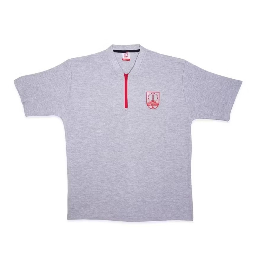 PERSIS SOLO POLO PIQUE ZIPEER GREY
