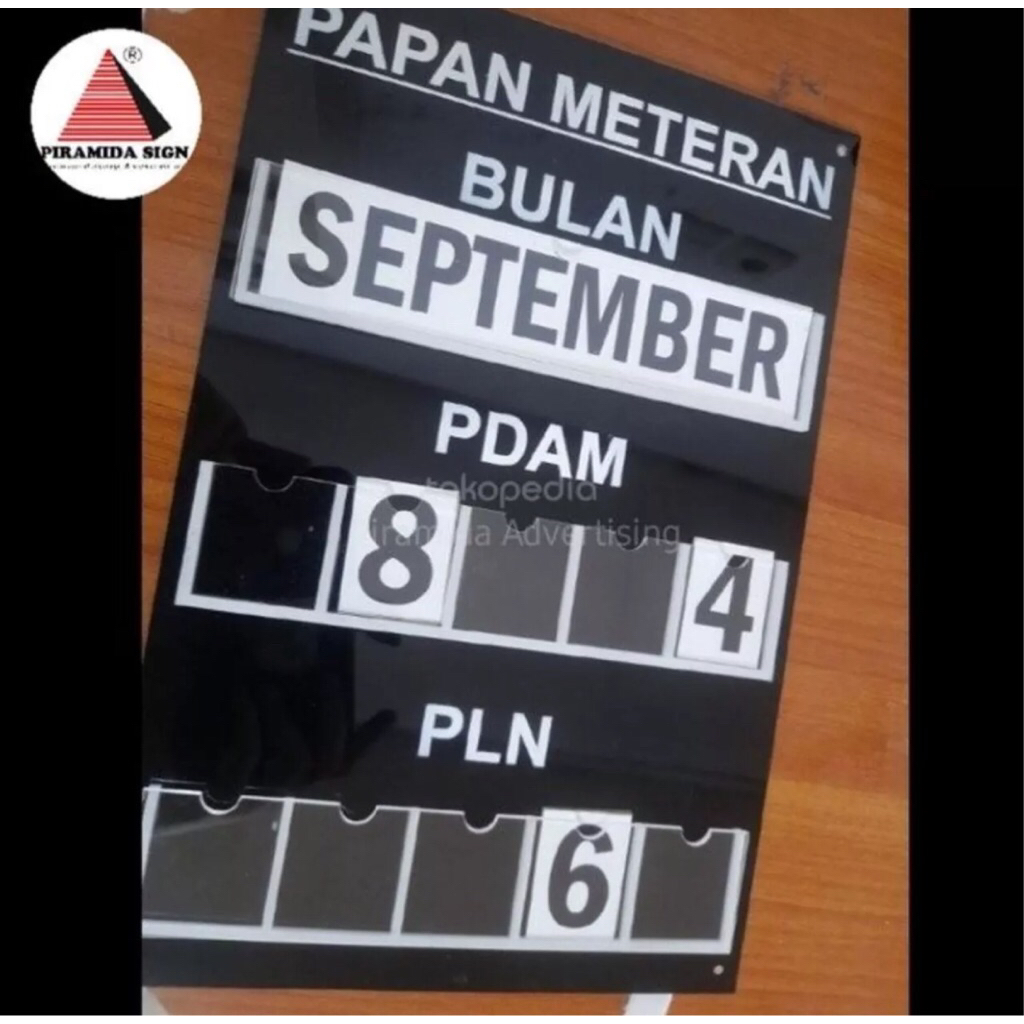 Papan Meteran PDAM PLN Bulanan