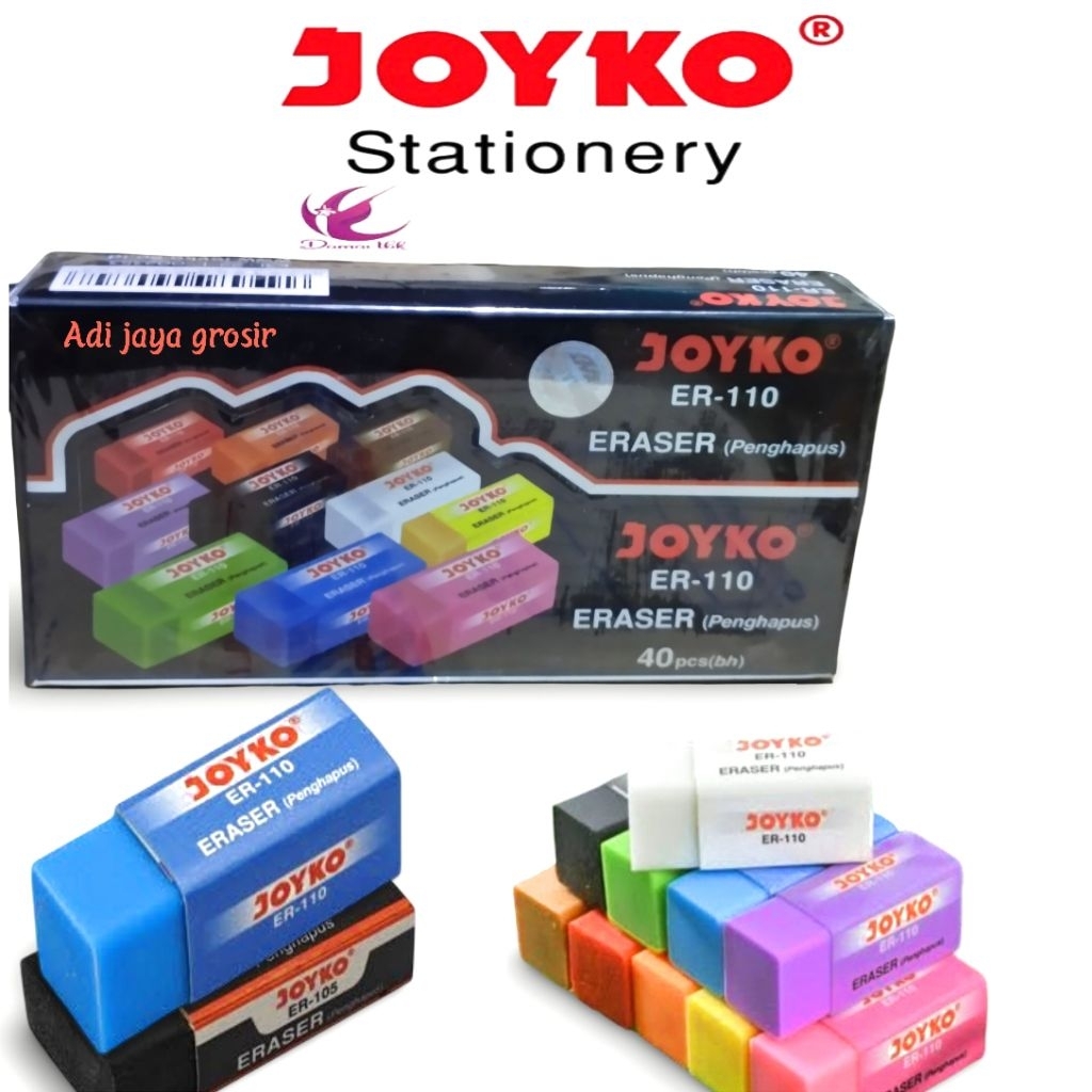 

penghapus merk JOYKO ER-110 eraser 1 pack isi 40 pcs