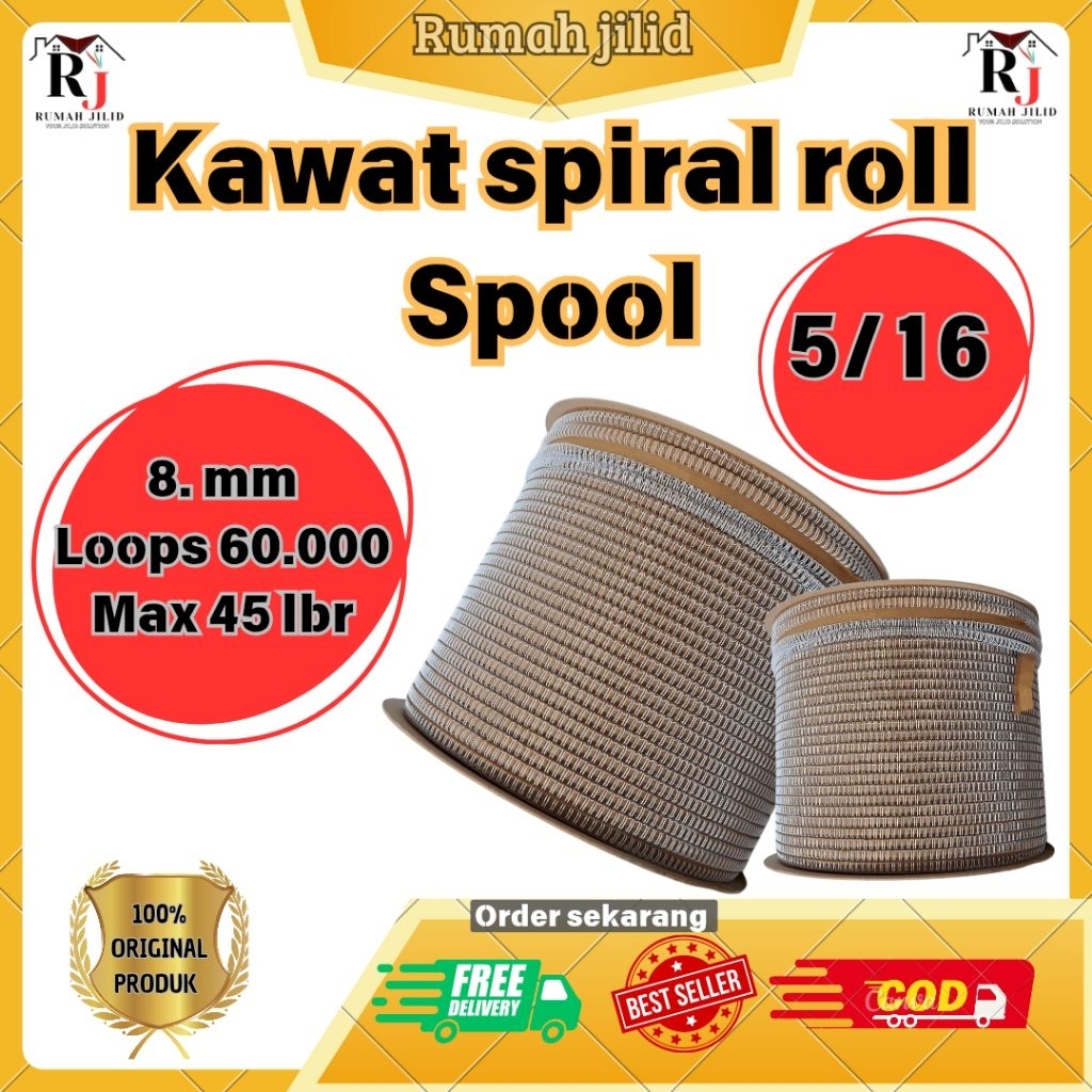 

ring kawat spiral kawat roll no 5. 5/16 putih murah