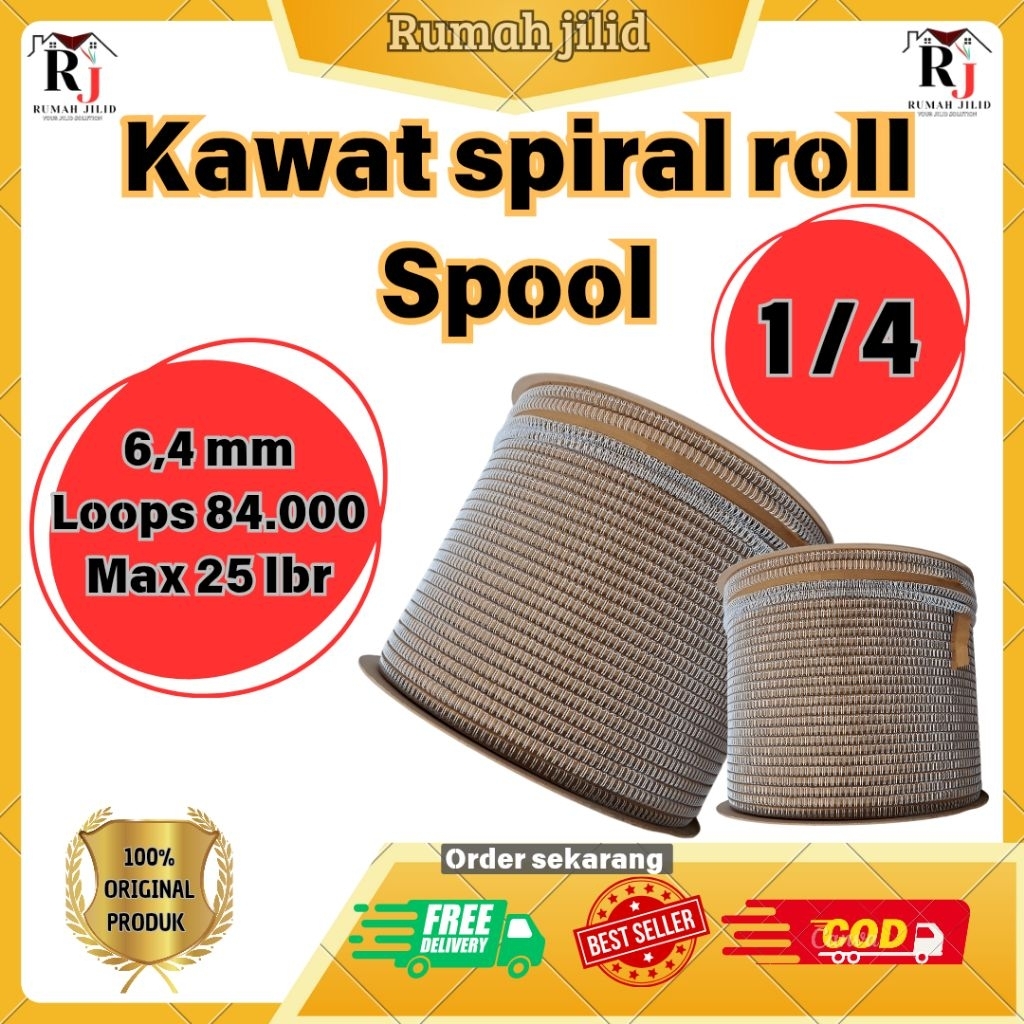 

ring spiral spiral kawat roll no 4. 1/4 Putih murah