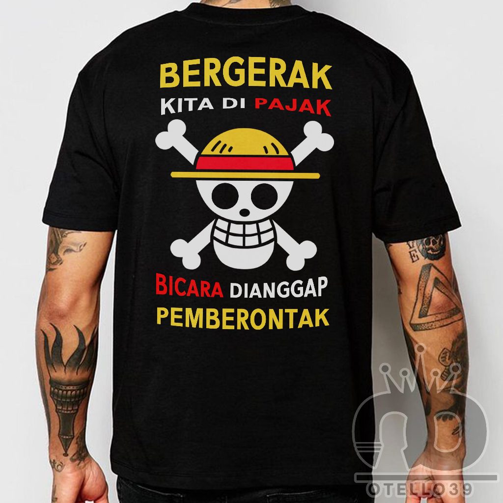 Baju Sindiran Pemerintah Onepiece - Kaos Logo One Piece Mugiwara Luffy