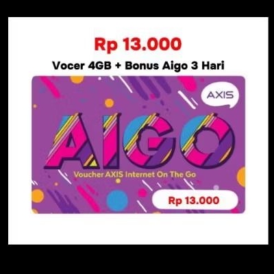 Promo Kouta internet AXIS 4GB + Bonus Aigo 3 Hari
