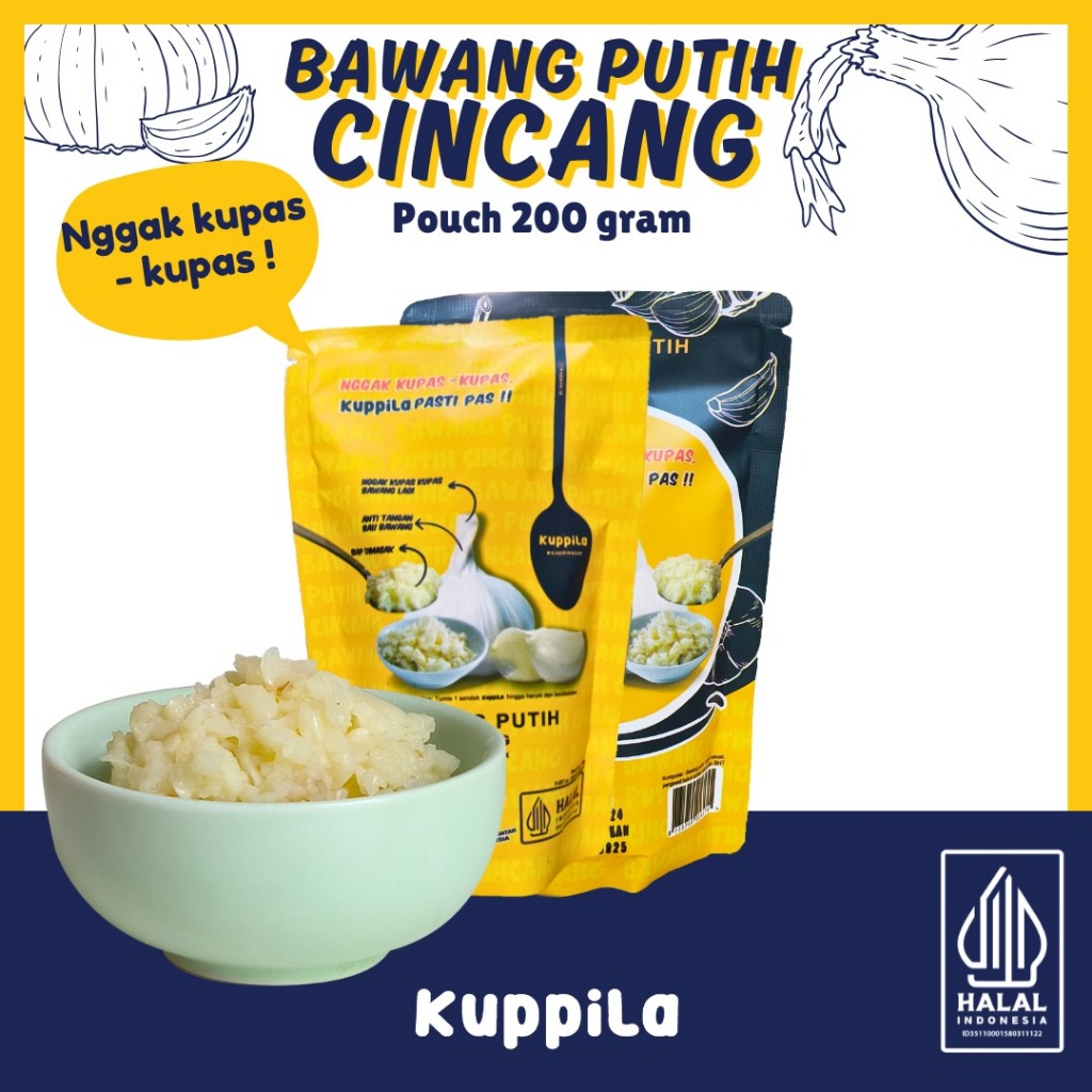

Bawang Putih Cincang - Baput Cincang - Bawang cincang kuppila Praktis ekonomis tidak perlu kupas-kupas