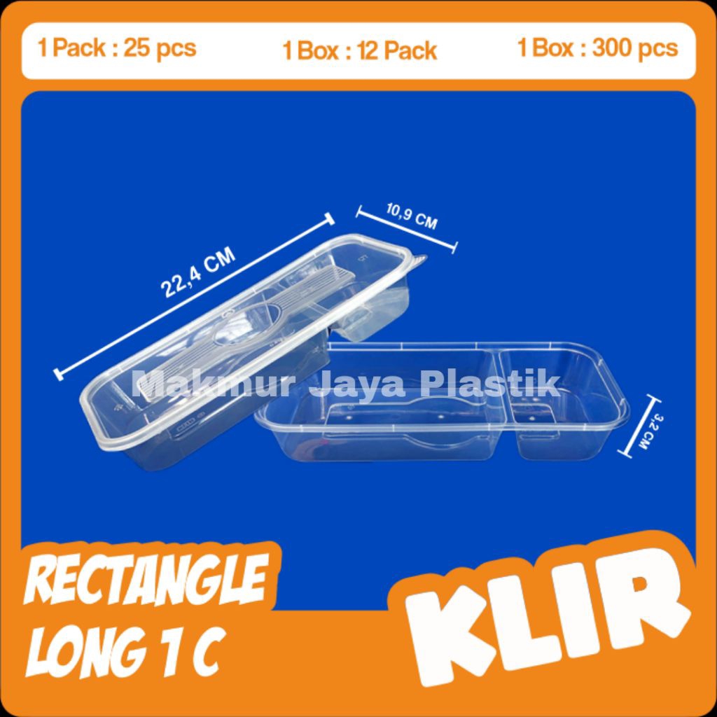 Thinwall Klir Sekat 2 RL 1 C/Thinwall Klir RL1C/Thiwall Klir Rec Long 1 C/Thinwall 2 Sekat/Kotak Mak