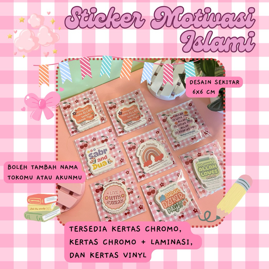 

STICKER MOTIVASI ISLAMI CUSTOM 1 PACK ISI 20 PCS