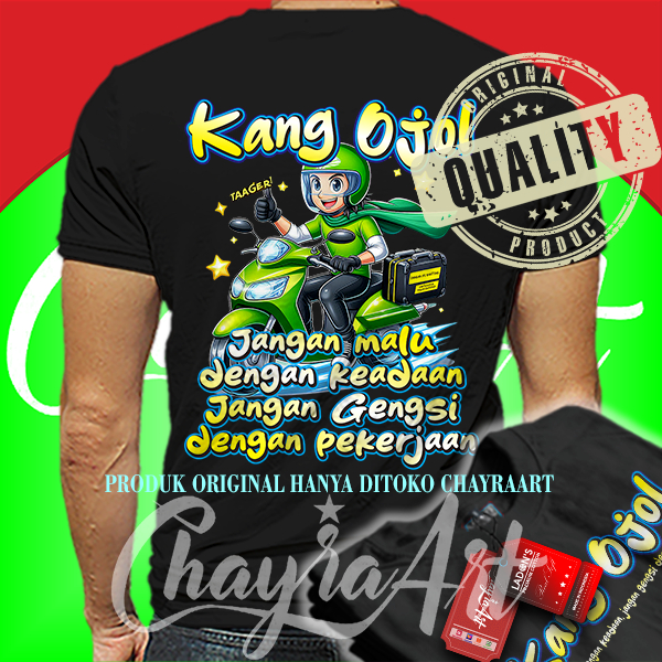 ChayraArt BAJU KAOS OJOL GOJEK GRAB TERBARU KATUN COMBED 24S LENGAN PENDEK DAN PANJANG