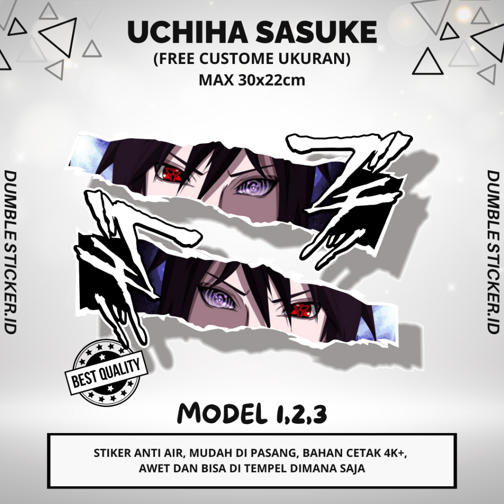 Sticker Stripping All Type Motor Print Cutting Stiker Mata Anime Sasuke Uchiha