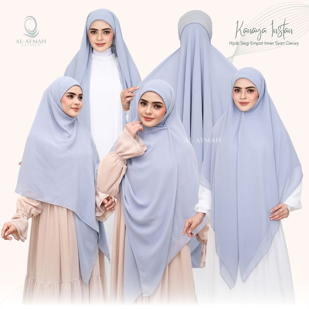 Jilbab Instan Segi Empat Inner Syari Ceruty Hijab Instan Jumbo Kanaya / Hijab Instan Segi Empat Jumb