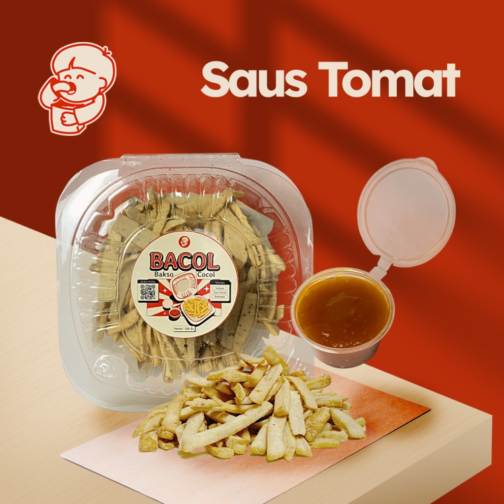 BACOL SAUS TOMAT - Bakso Cocol Kering + Sambal