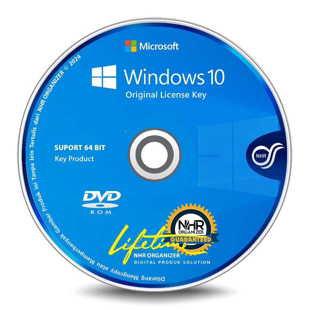 DVD Windows® 10 Pro | Product Key Lisensi | 64 Bit