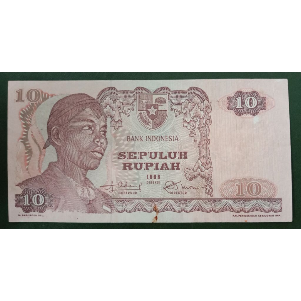 UANGKUNO 10  RUPIAH SUDIRMAN THN 1968