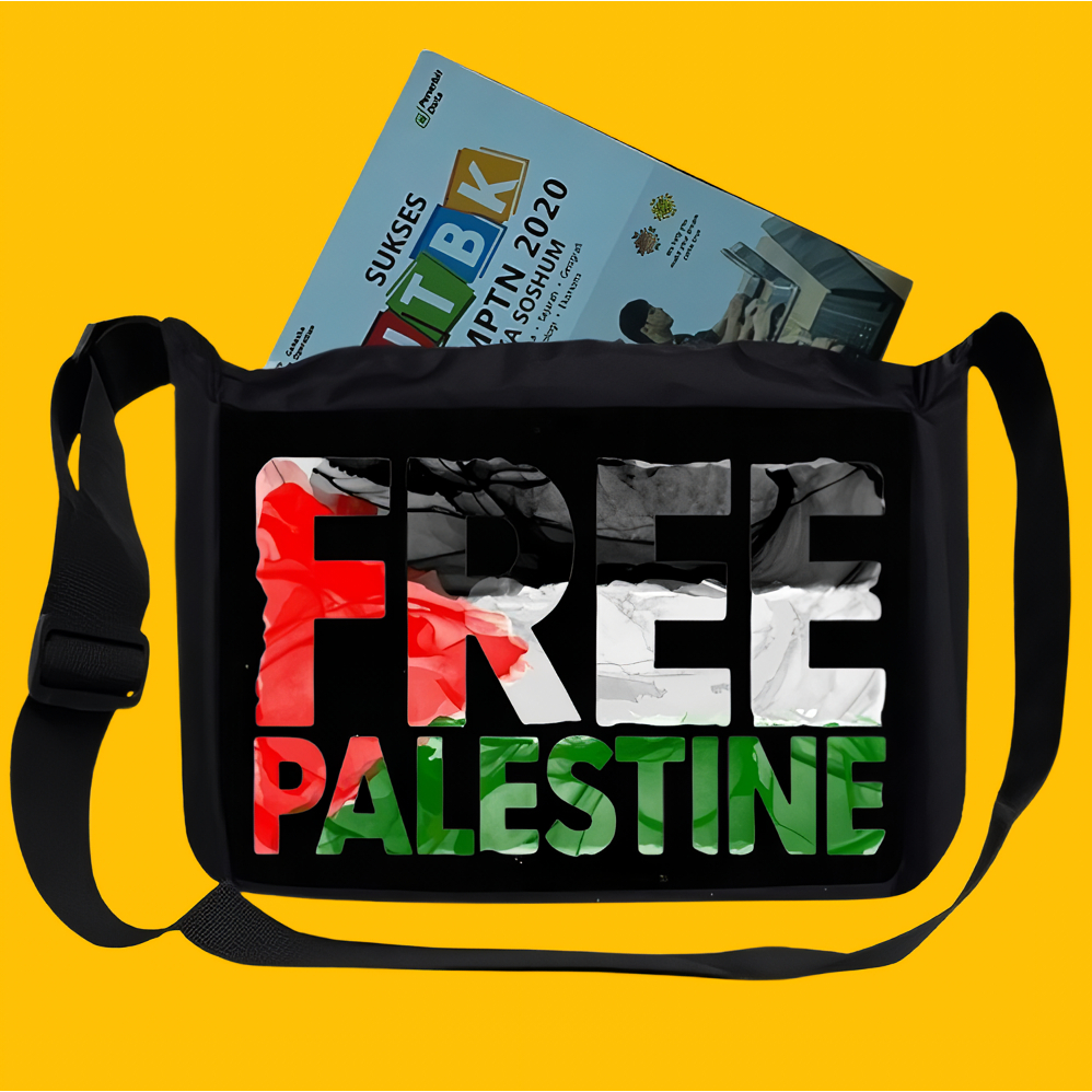 Tas Selempang Slempang pria Gambar Sublim Free Palestina Freefire PUBG Alan Warker Djarum Coklat