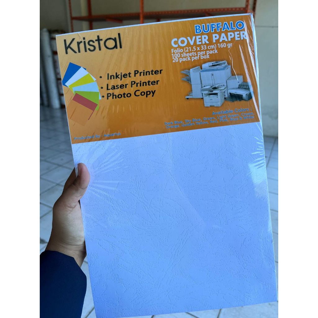Kertas Cover Jilid BUFALLO KRISTAL F4 100 Lembar (Putih)