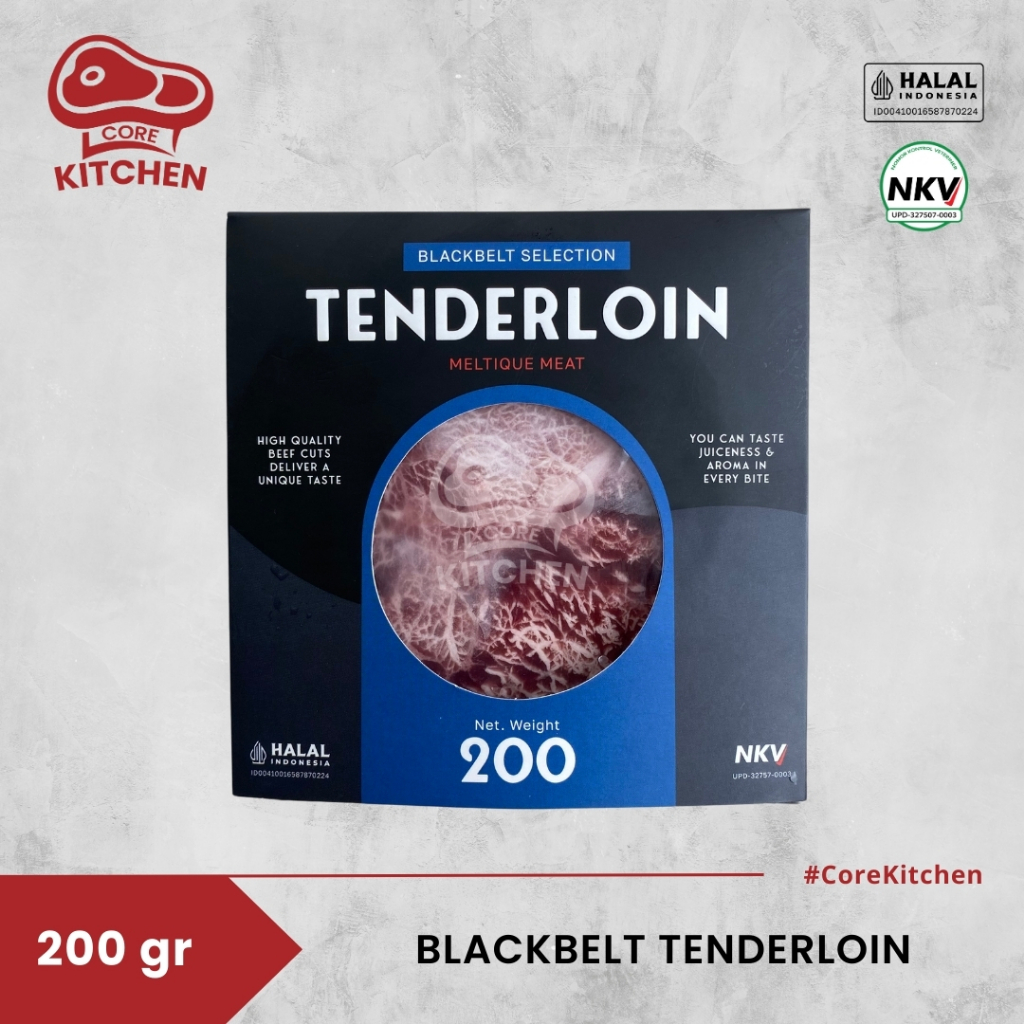 

Blackbelt Tenderloin Steak Meltique | Daging Steak Tenderloin Meltique 200 gram