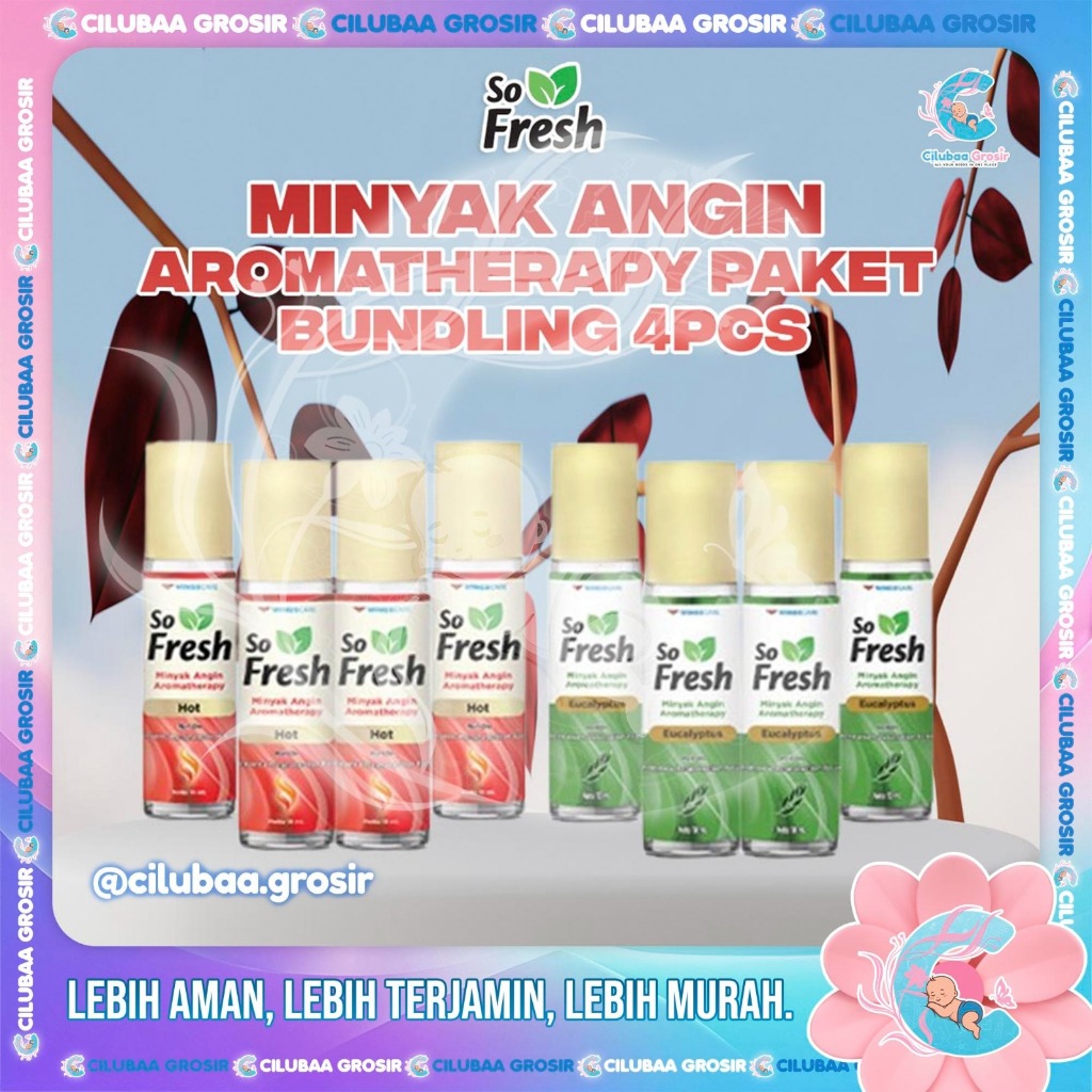 [4 PCS] SO FRESH Minyak Angin Aromatherapy 10mL || Minyak Angin Isi 4 Pcs || Untuk Hidung Tersumbat 