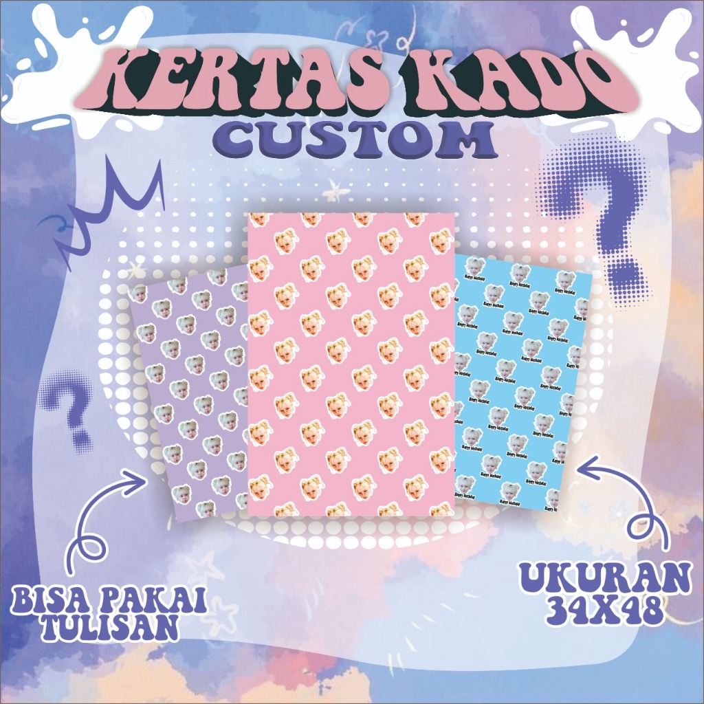 

Kertas Kado aesthetic / KERTAS KADO CUSTOM / KERTAS KADO FOTO