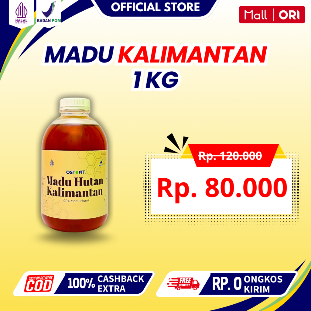 

OSTOFIT Madu Hutan Asli Kalimantan Tanpa Campuran Apapun 100% HALAL - 1 KG