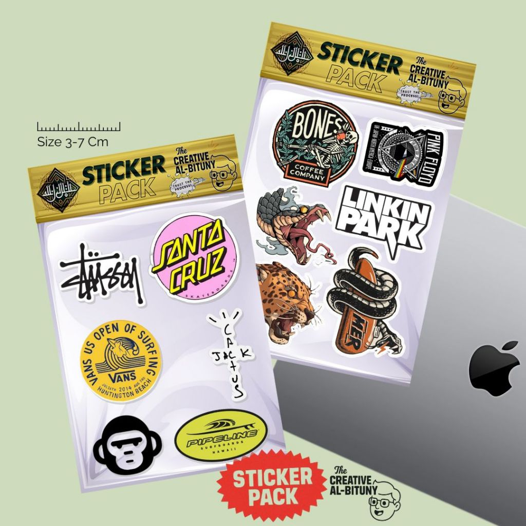 

Sticker Pack Brand Skate & Music | Stussy Santa Cruz Linkin Park Vans Vol 2