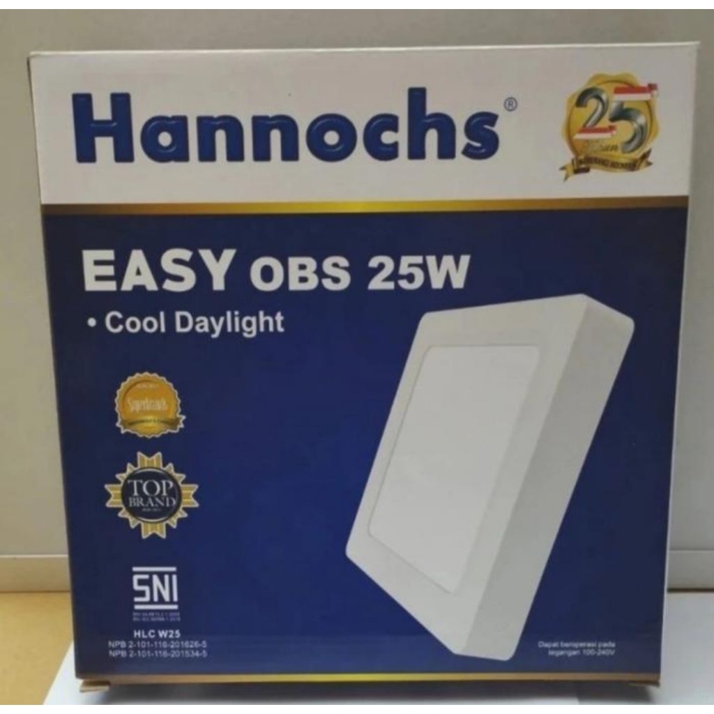 Lampu Downlight LED Plafon Kotak Outbow HANNOCHS EASY OBS 25 WATT