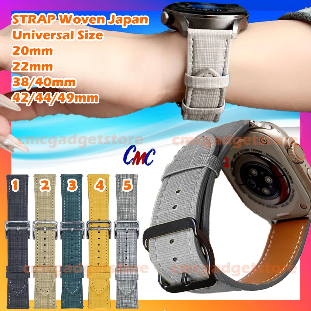 Strap Smartwatch WOVEN JAPAN CormiC Tali Jam Tangan Kulit Leather 22mm 20mm 18mm 24mm 26mm Universal