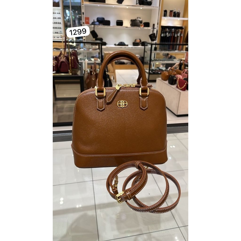 tas bonia original sling top handle bag alma logo la luna - coklat