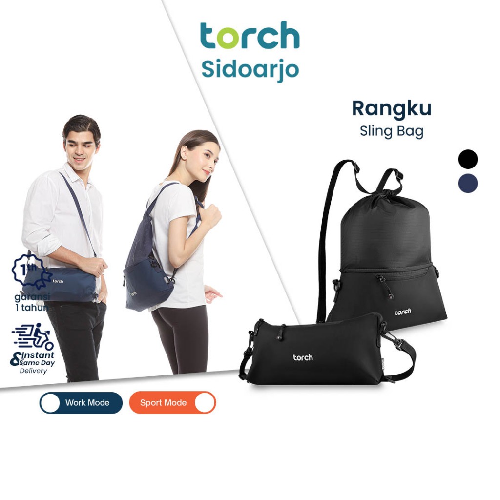 TORCH Rangku Sling Bag Daily Tas Pinggang Tas Selempang Aktivitas Olahraga Jogging Pria Wanita Kerja