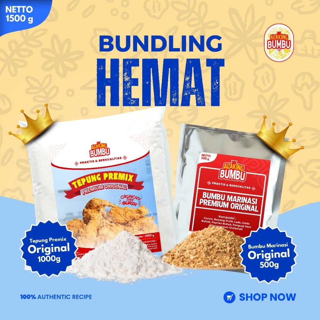 

ALAKING BUMBU Bundling Paket Hemat Tepung Premix & Bumbu Marinasi Original Bumbu Siap Pakai