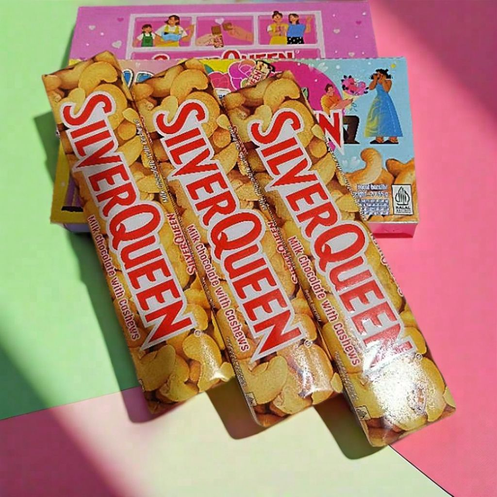 

3Pcs Silverqueen Milk Chocolate With Cashews 55 Gram